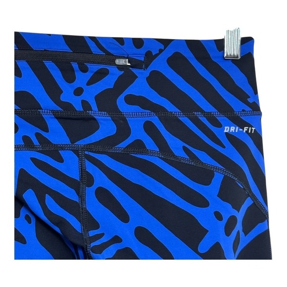 Nike Dri-Fit Women's Blue Black Abstract Print Athletic Capris Size S - Picture 3 of 8